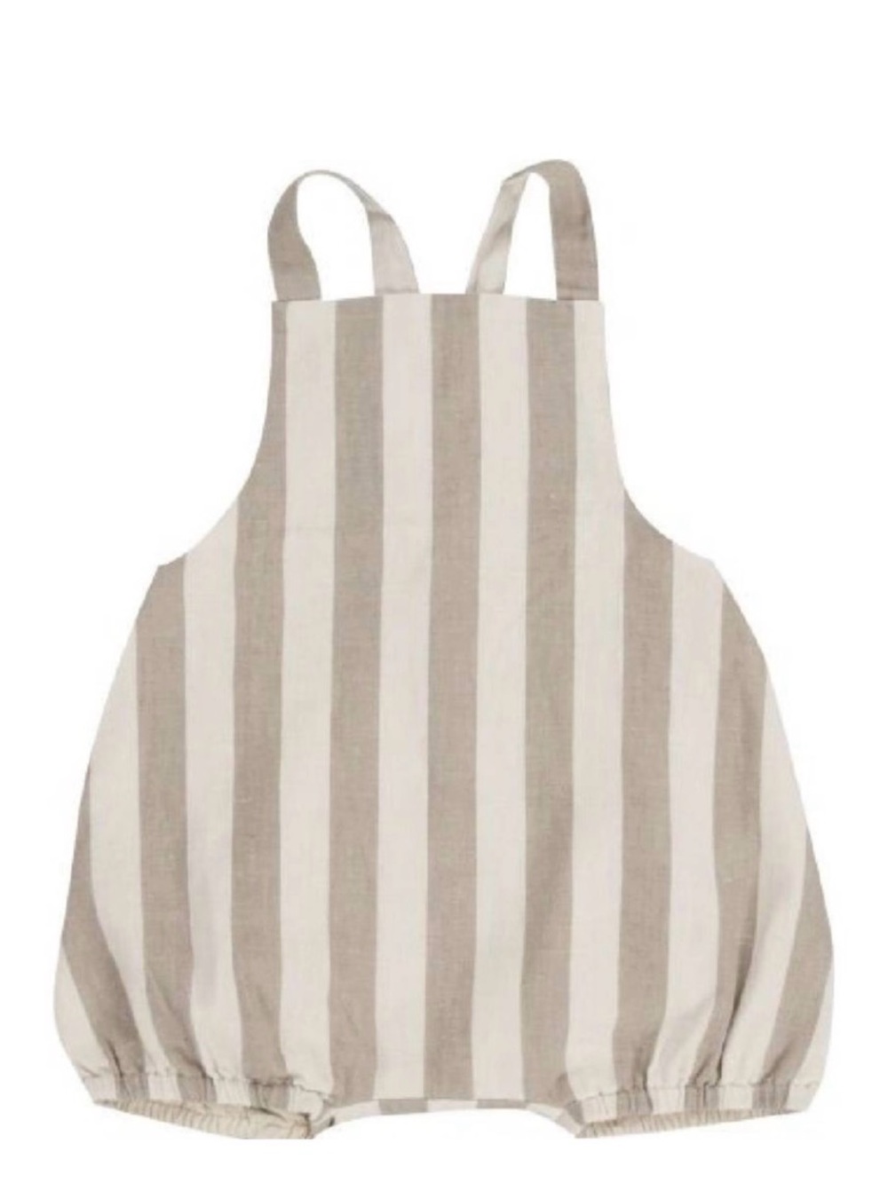 NWOT Rylee + Cru  Neutral Stripe Cotton Baby Romper - Beige & White